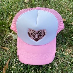 PINK BUTTERFLY TRUCKER HAT